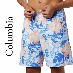 Columbia PFG Mens Extra Large Swim Trunks Hawaiian Mesh Lined Drawstring Waist